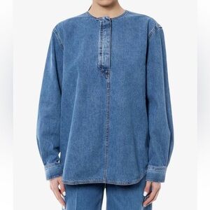 🍒SOLD🍒 NWT Toteme collarless denim shirt